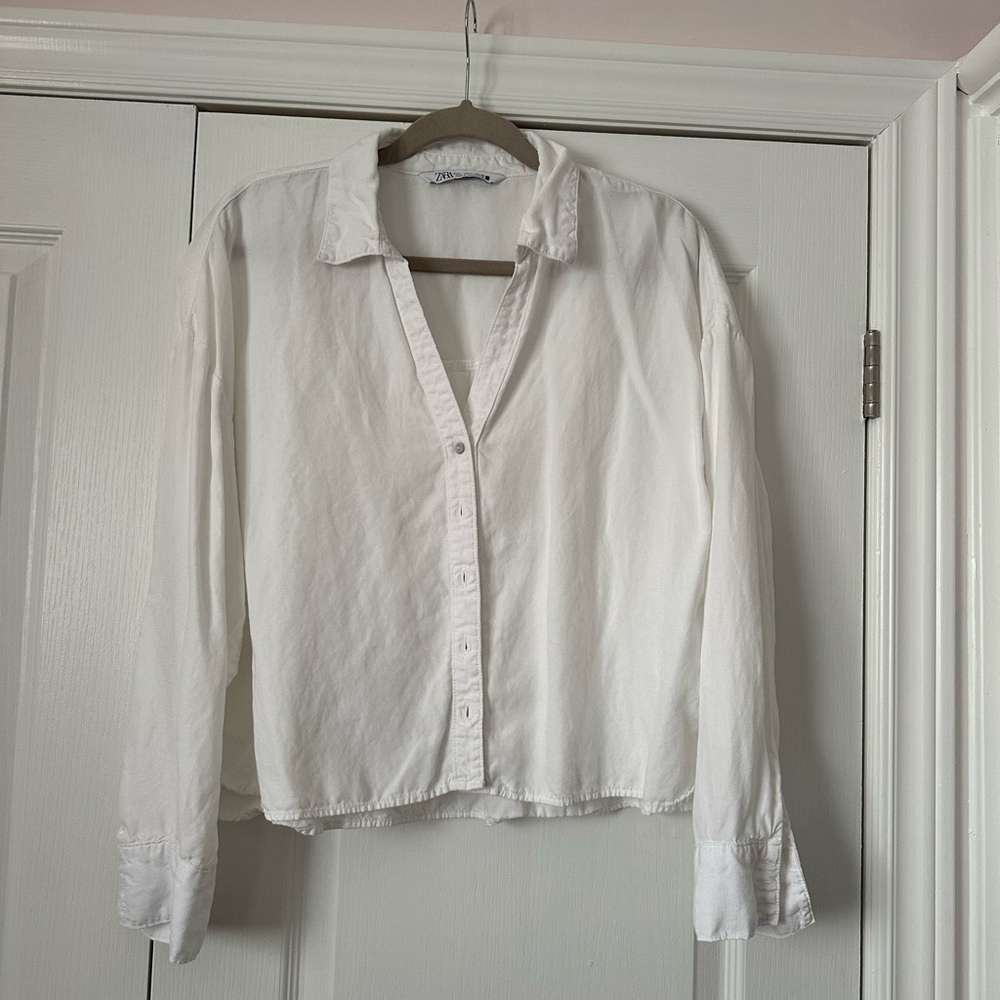 Zara White Collared Shirt